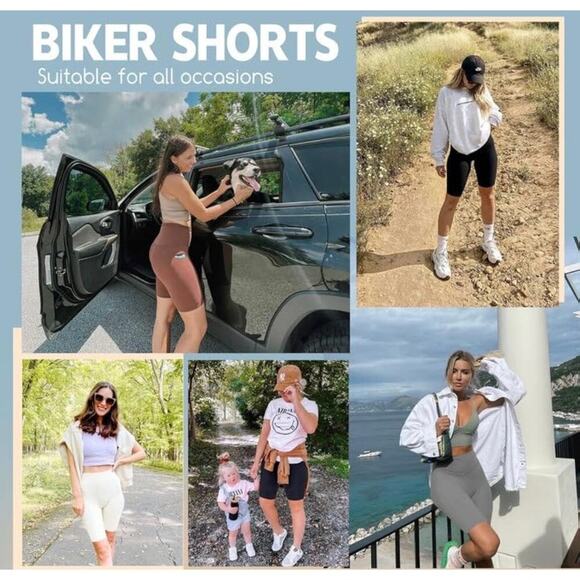 XLBlack High Waisted Athletic Compression Biker Shorts with Pockets Size… - Picture 4 of 7